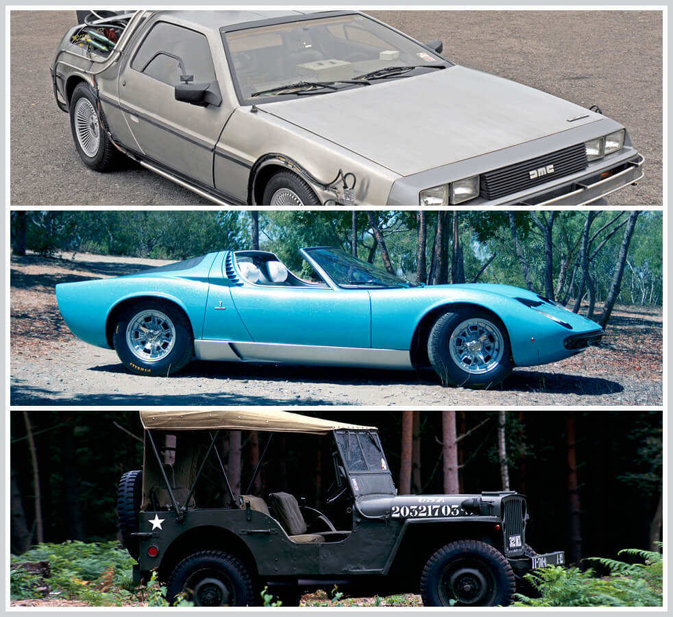 The 100 best classic cars: DeLorean, Lamborghini Miura, Willys Overland Jeep